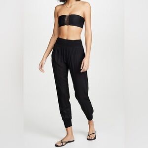 Mikoh Kahuku Pants Black Smocked Waist Jogger Pants Size 1 XS